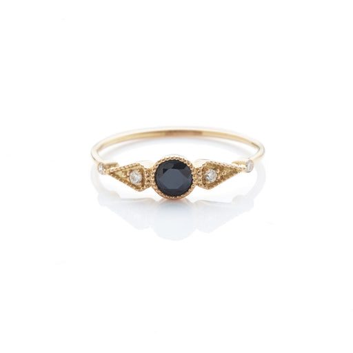 bague pierre noire onyx et diamants