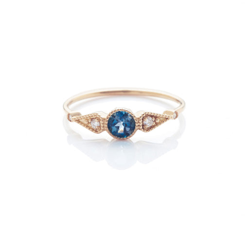 bague topaze bleue ronde