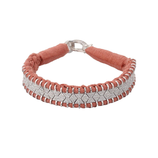 Bracelet en fil blush décoré en argent serti de diamants | Bijoux pour femme | La Ruée