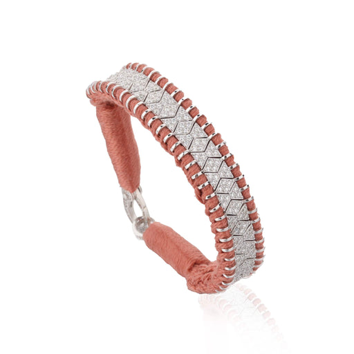Bracelet en fil blush décoré en argent serti de diamants | Bijoux pour femme | La Ruée