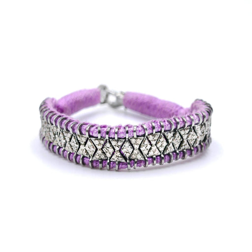 Bracelet en fil lilas décoré en argent serti de diamants | Bijoux pour femme | La Ruée