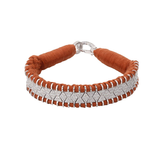 Bracelet en fil noisette décoré en argent serti de diamants | Bijoux pour femme | La Ruée