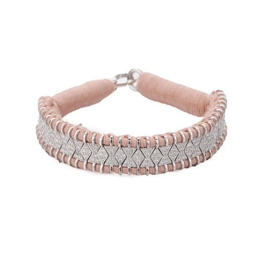 Bracelet en fil nude décoré en argent serti de diamants | Bijoux pour femme | La Ruée