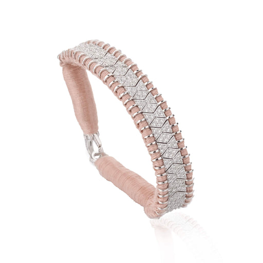 Bracelet en fil nude décoré en argent serti de diamants | Bijoux pour femme | La Ruée