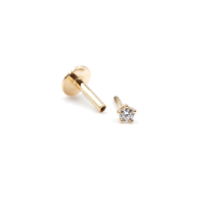 piercing diamant et or 18 carats
