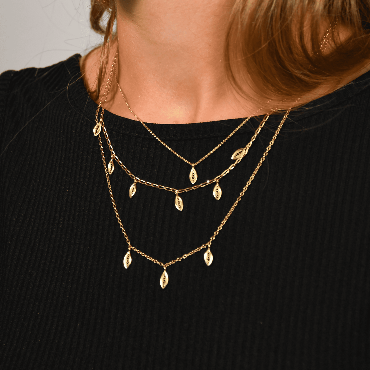 Collier En Or Jaune 18 Carats - Style Filigrané Fin - Occasion