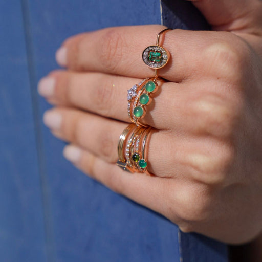 Bague anneau en rose rose 18k et  chrysoprase | Bijoux pour femme | La Ruée