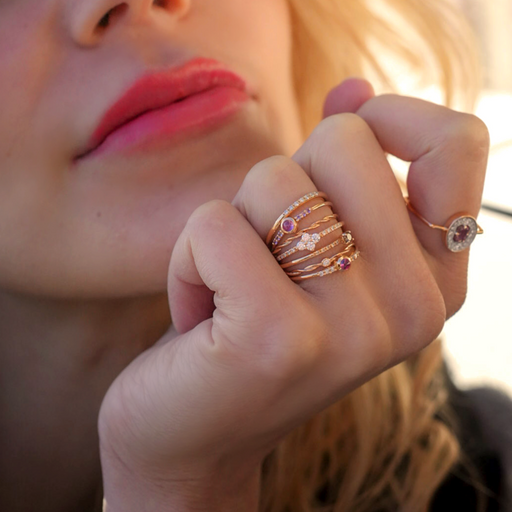 Combinaisons de bagues en or inscrustées de pierres fines | Joaillerie pour femme  | La Ruée