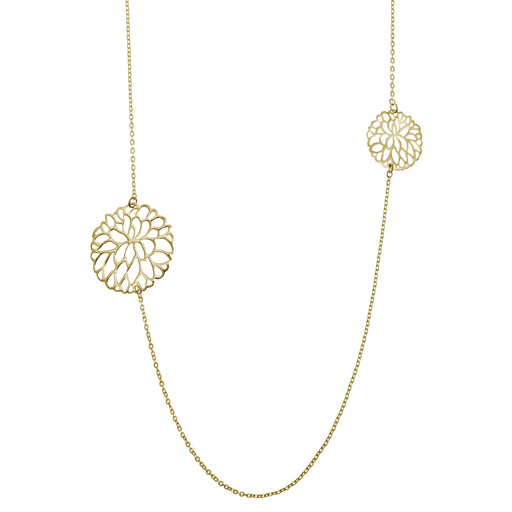 Collier chaîne double dahlia en vermeil or jaune pour femme par delphine béhin sur la ruée