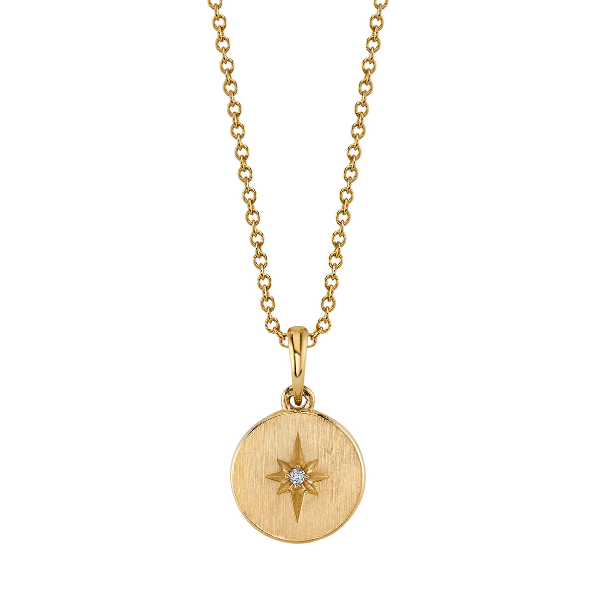 Collier étoile en or et serti d'un diamant — La Ruée — free download