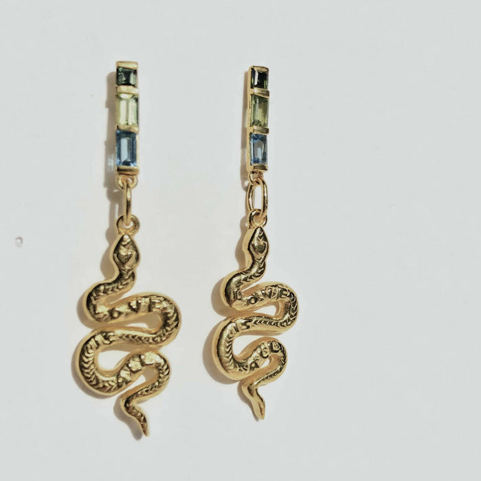 Boucles d'oreilles serpents argent vermeil ou or jaune