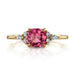 Pink spinel and diamond ring front view