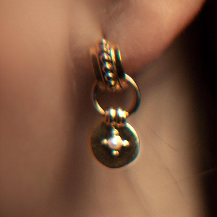 Boucles d'oreilles en argent ou vermeil et pierre précieuse