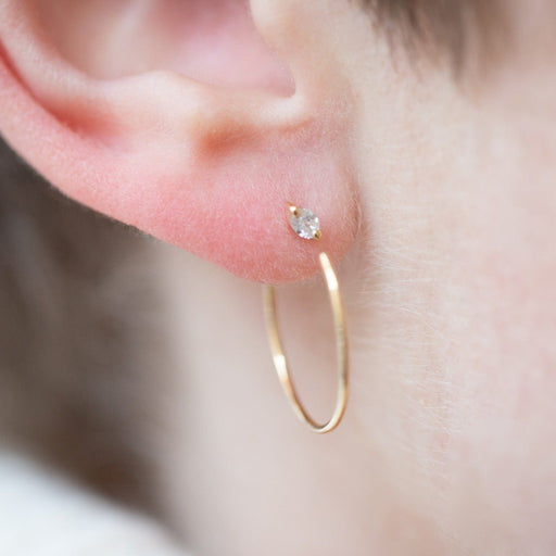 Boucle d'oreille créole en Or jaune et Diamant | Bijoux pour femme | La Ruée