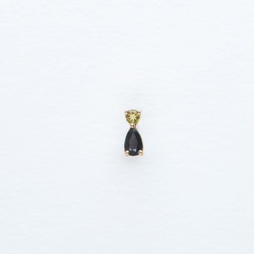 Boucle d'oreille créole en Or jaune décorée de Saphir et Péridot | Bijoux pour femme | La Ruée
