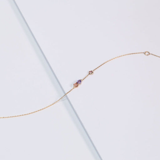 Bracelet en Or jaune décoré d'un subtil mélange de Saphirs orange et violet | Bijoux femme | La Ruée