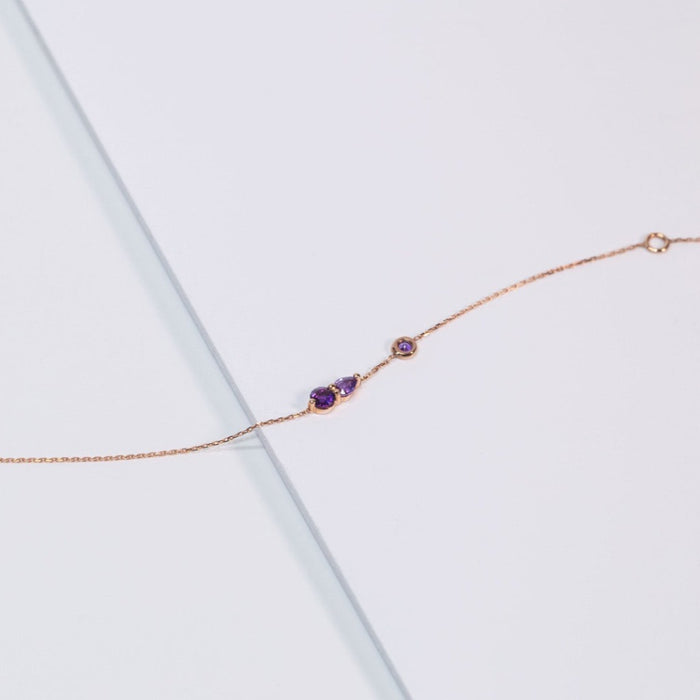 Bracelet en Or rose décoré d'un subtil mélange de Saphirs violet et Améthyste | Bijoux pour femme | La Ruée