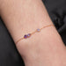 Bracelet en Or rose décoré d'un subtil mélange de Saphirs violet et Améthyste | Bijoux pour femme | La Ruée