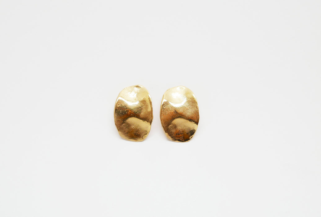 Boucles d'oreille Chips dorées à l'or fin