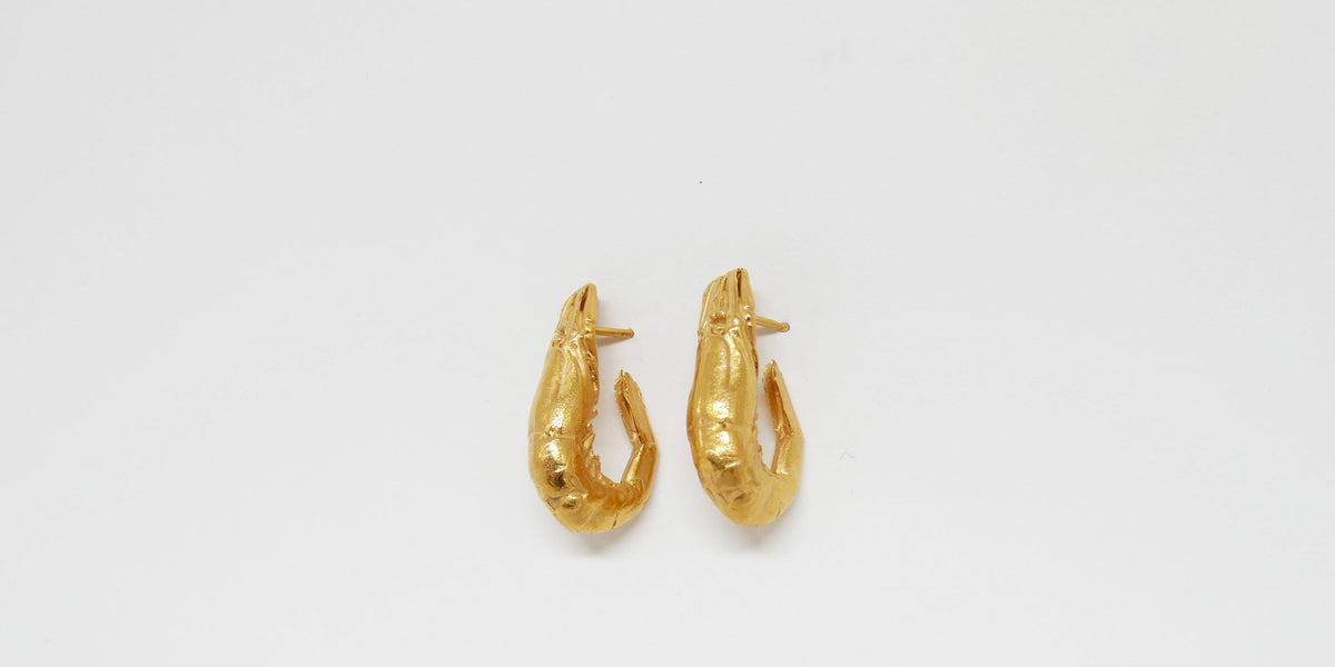 Boucles D'oreilles Créoles En Argent 925 - Crevette Argentée - Sans Emballage D'origine