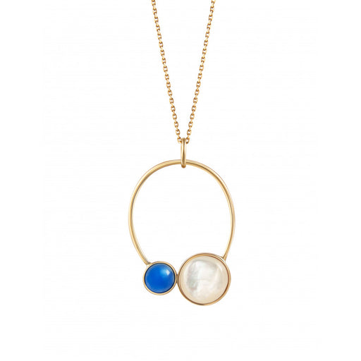 Collier nacre et agate bleue en or jaune par lié(e) sur la ruée